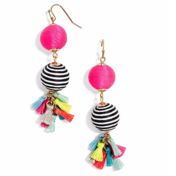 Jewelry - NEW Multi-color Threaded Ball Drop Tassel Earrings